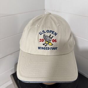 US Open 2006 Winged Foot Beige Adjustable Golf Hat USGA Cap